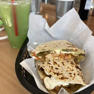 I got the shrimp quesadilla and it was so good.. first time coming here and will be making this a permanent stop, when coming to Vegas..