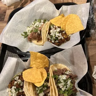 El Pastor, Carnitas and carne Asada mini tacos
