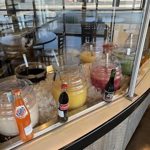 a variety of drinks