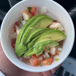 Ceviche with guacamole