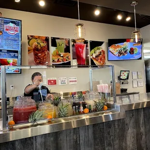 a man at the counter