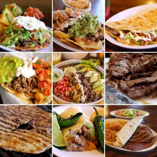 a variety of mexican food