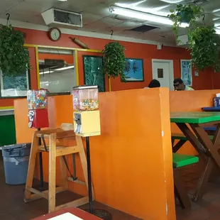 From the corner table