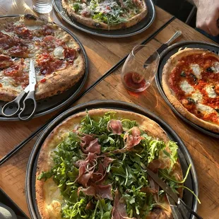 DOP, Sweet Heat and Margarita pizzas.