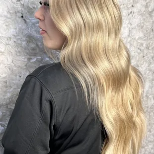 Bellami weft install and blonding , done by Heather