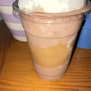 Peanut butter fudge milkshake