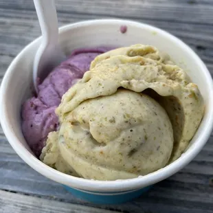 Vegan Pistachio and Vegan Blueberry Lavender - both so good!!