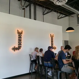 Beer on left and wine on the right