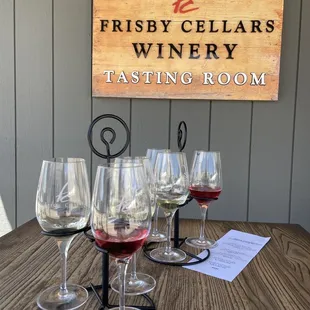 wine glasses on a table