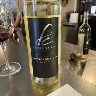 a bottle of chardonnay