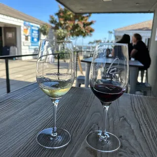 One red and one white