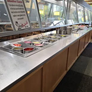 the buffet area