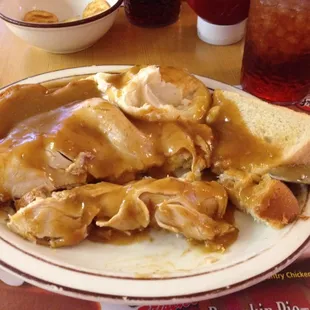 This is the open Face Hot Turkey Dinner it's surprising good.