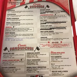 Great Hamburgers, they were delicious. They have a variety of food items on the menu to include Chinese Food. It&apos;s a must stop.