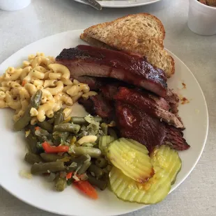 Ribs and brisket dinner combo