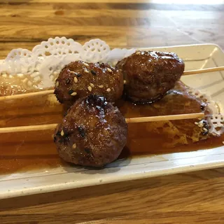 Chicken Meatball Skewers Plate