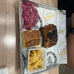 The Summer menu special of half rack of ribs.