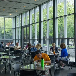 people eating and drinking