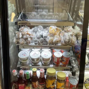 Display case with dry goods