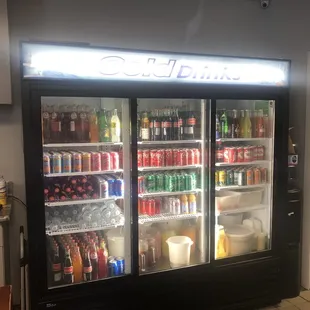 Drink cooler with Jarritos, Coco Rico, and other sodas