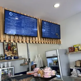 menus on the wall