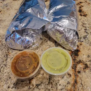 Huge breakfast burritos!