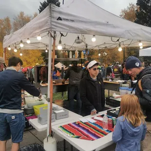 a vendor selling items