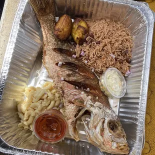 Whole fried snapper