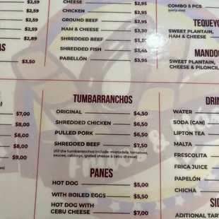 menu