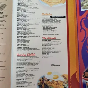 Breakfast menu, page 2