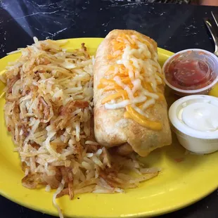 Breakfast chimichanga w/hash browns