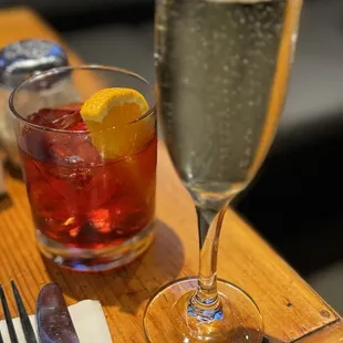 Negroni and Prosecco