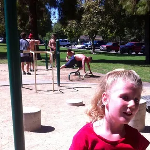 She was frustrated she couldn't keep up but she did well.