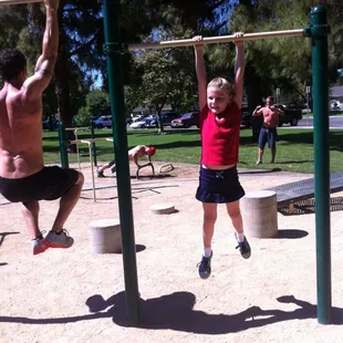 My daughter had workout partners today. :)
