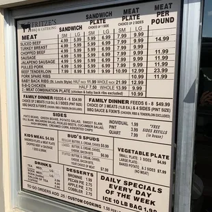 Menu as of 6/12/2021