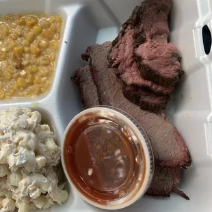 Beef tenderloin and sliced beef plate
