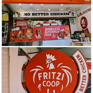 the front and side of the restaurant
