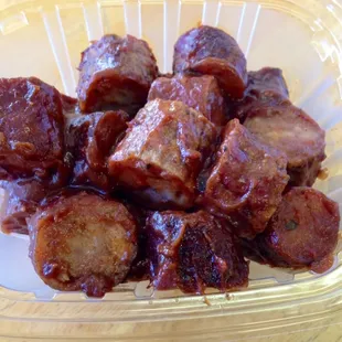 Sausage burnt ends