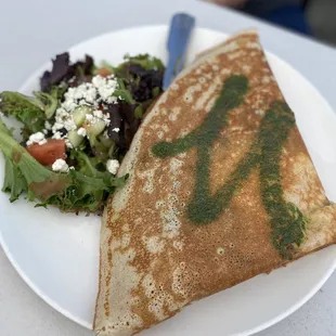 Classic Crepe, Side Greek Salad