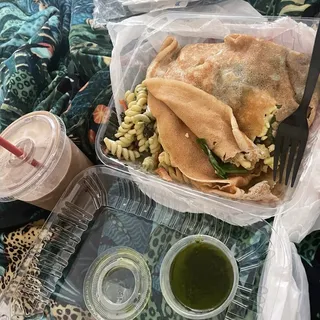 Cheesy Spinach Crepe