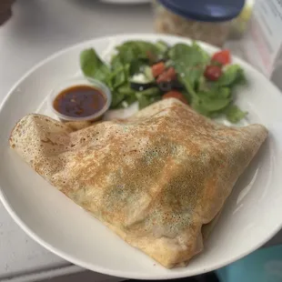 Veggie Crepe with Spicy Pesto Sauce