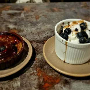 Creme Brule and blueberry fritter