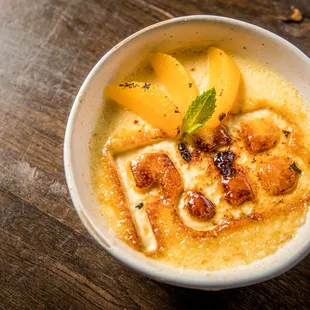 CREMA CATALANA - classic Spanish dessert and predecessor of the french creme brulee; accented with hints of
orange &amp; vanilla