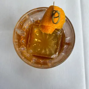 Classic Old Fashion - with clear ice! Beautiful!
