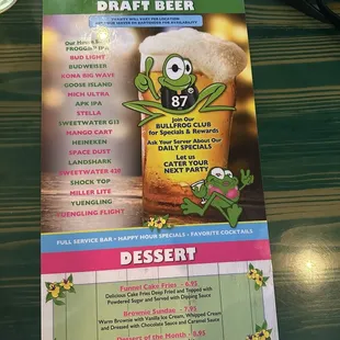 Beer menu