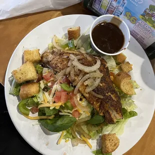 Blackened fish salad