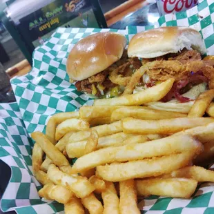 Chicken sliders and fries