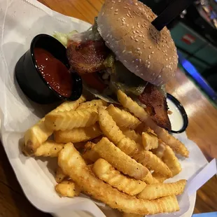 Man! These fries were so good and this burger !.. came with &quot;spicy&quot; peppers