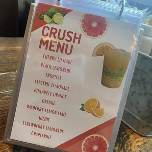 Crush Menu