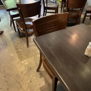 Some of the tables inside